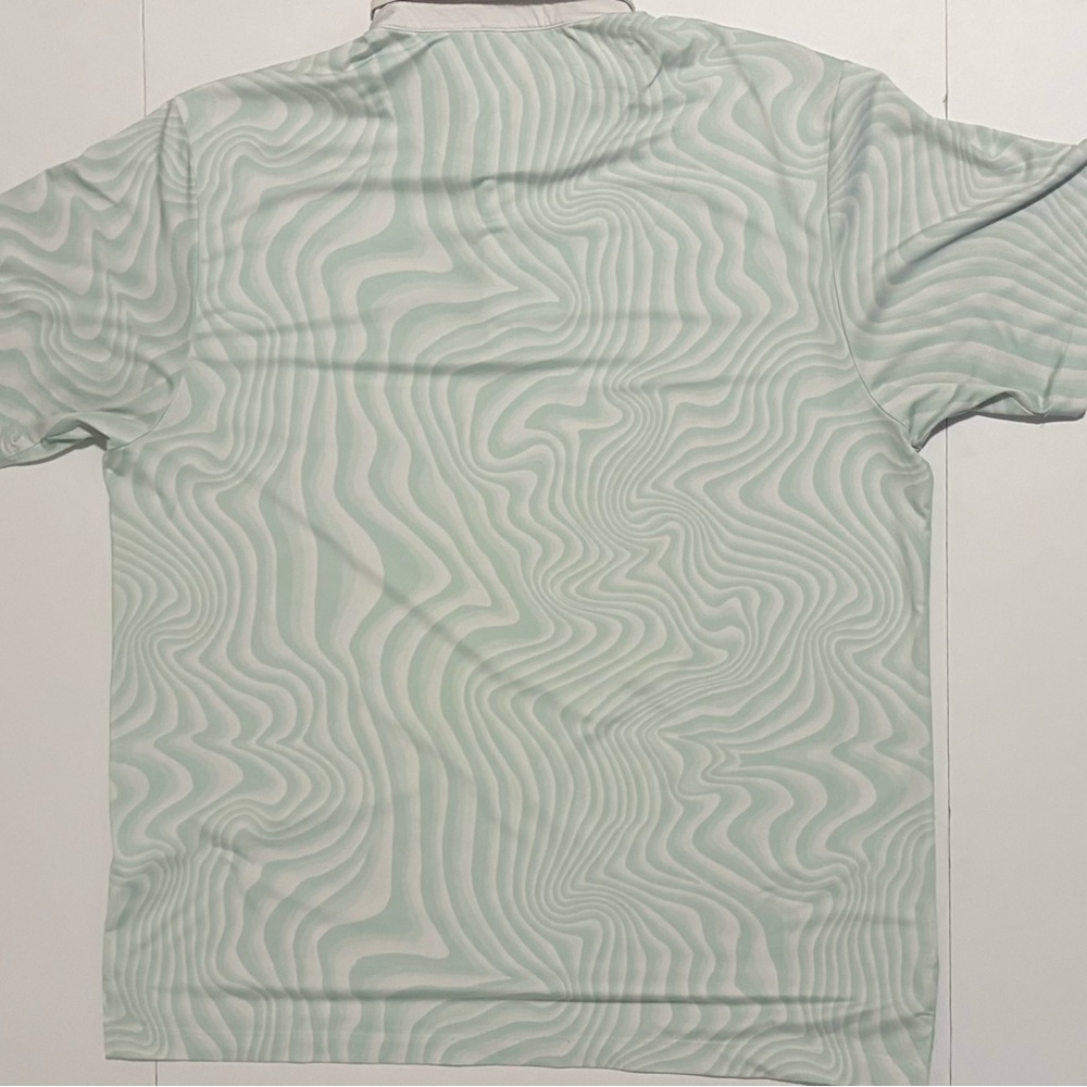 Bad Birdie Pale Green Mint Swirl Polo Shirt XXL - Picture 4 of 5